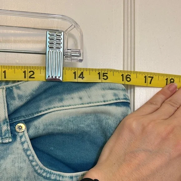 EXPRESS green tinted acid wash boyfriend jeans, size 10 - Picture 8 of 8